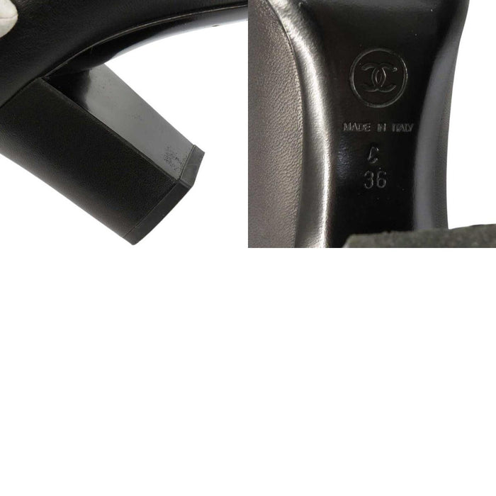CHANEL 
COCO CC Logo 11C Patent 
Coco Mark Camellia Leather Pumps