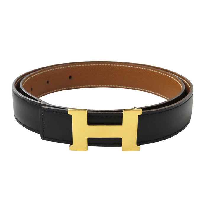 HERMES
□B Engraving Gold Plated Metal GP
Mini Constance Buckle Reversible Belt 24MM