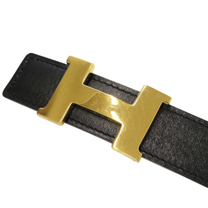 HERMES
□B Engraving Gold Plated Metal GP
Mini Constance Buckle Reversible Belt 24MM