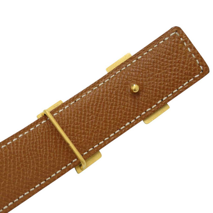 HERMES
□B Engraving Gold Plated Metal GP
Mini Constance Buckle Reversible Belt 24MM