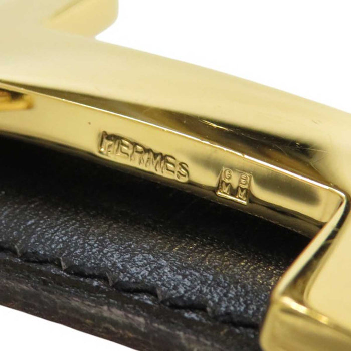 HERMES
□B Engraving Gold Plated Metal GP
Mini Constance Buckle Reversible Belt 24MM