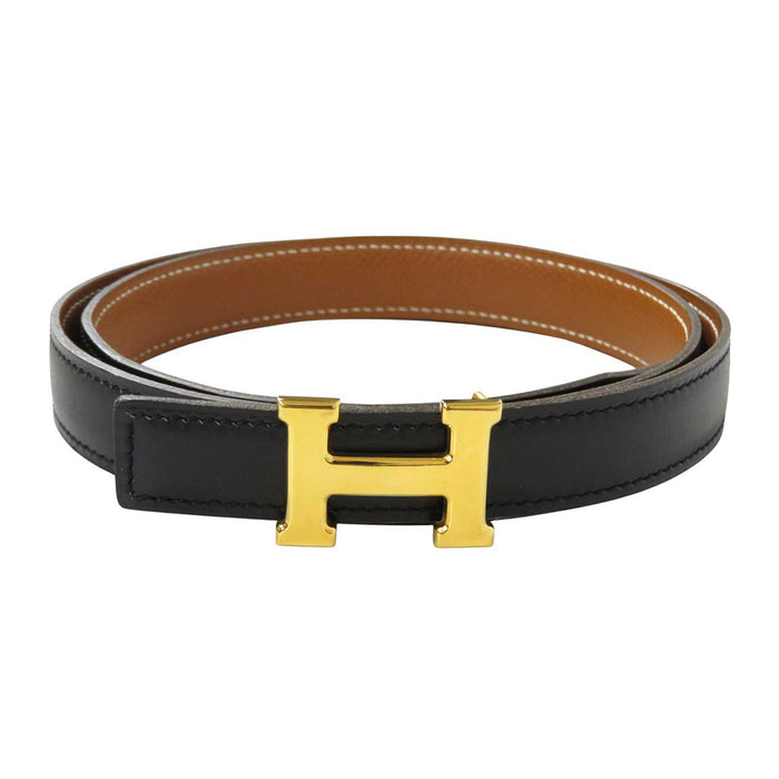 HERMES
□B Engraving H Ash Gold Color Metal
Mini H Buckle Reversible Belt 18MM