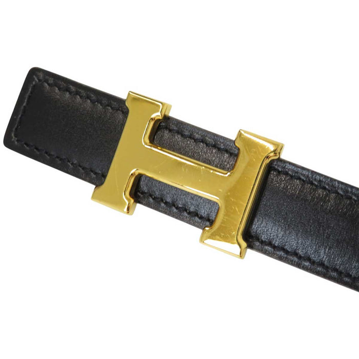 HERMES
□B Engraving H Ash Gold Color Metal
Mini H Buckle Reversible Belt 18MM