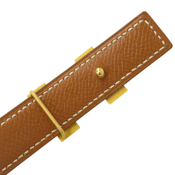 HERMES
□B Engraving H Ash Gold Color Metal
Mini H Buckle Reversible Belt 18MM