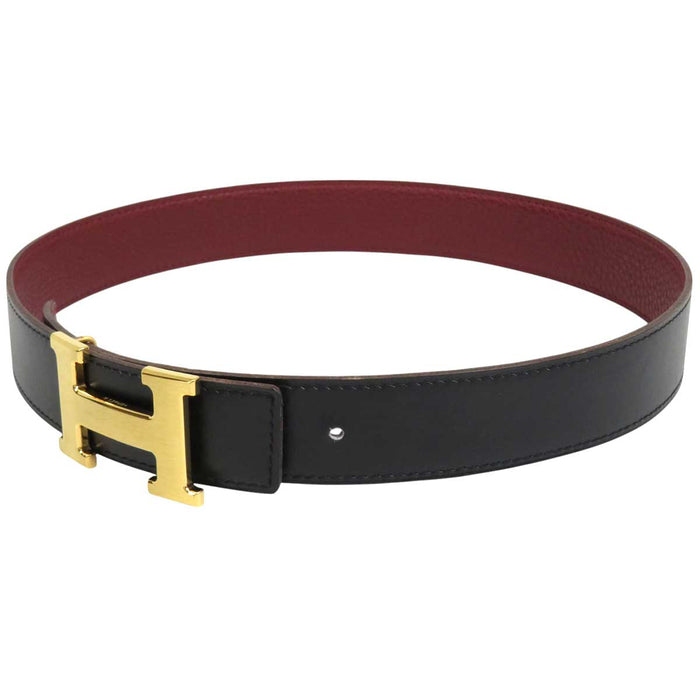HERMES 
□G incisione logo metallo color oro 
fibbia H cintura reversibile 32MM