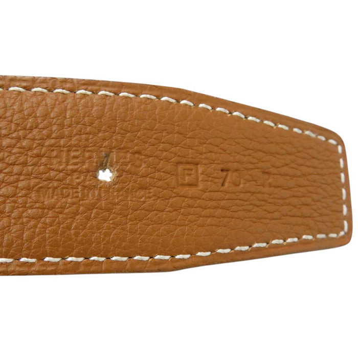 HERMES
□F Logo Gold Color Metal
H Buckle Reversible Leather Belt 32MM