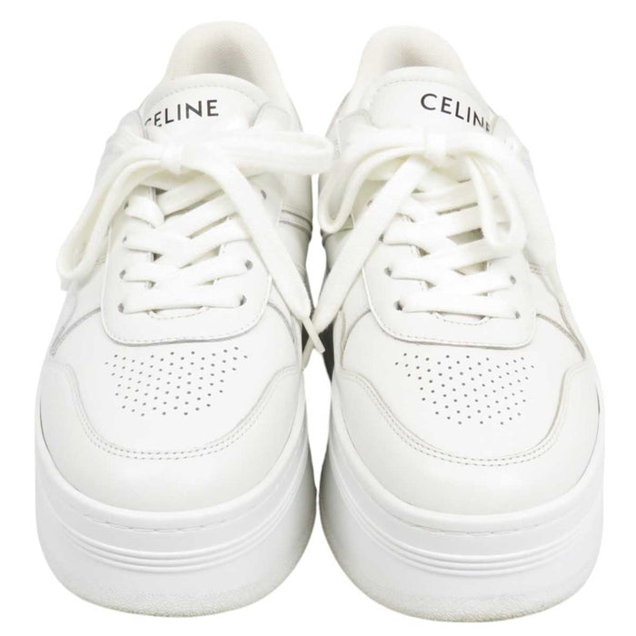 CELINE 
ロゴ レザー 厚底 
プラットフォーム ブロック スニーカー
