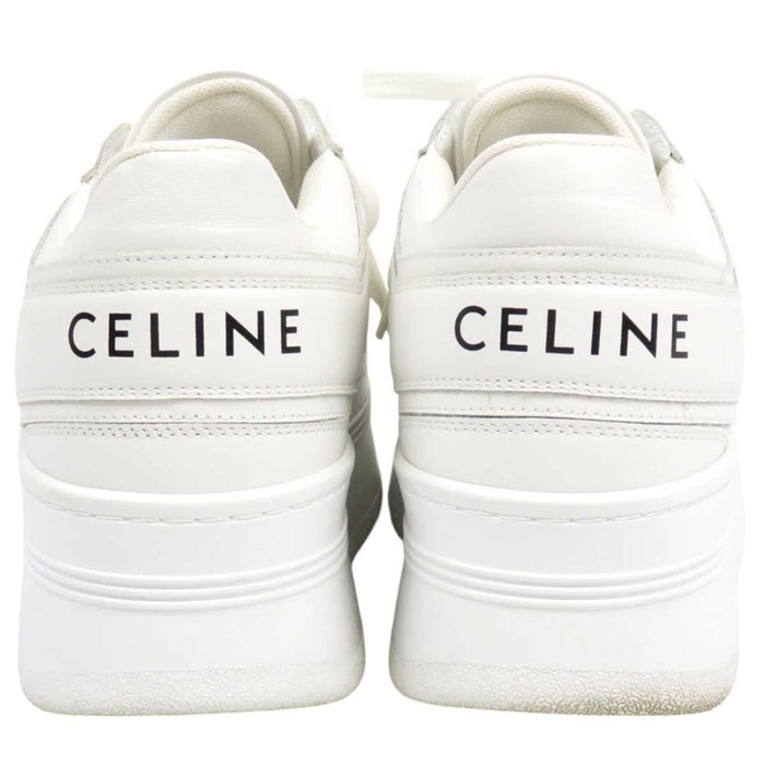 CELINE 
ロゴ レザー 厚底 
プラットフォーム ブロック スニーカー