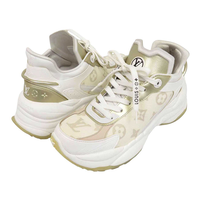 LOUIS VUITTON 
LV ロゴ レザー ラバー ファブリック 2023年製 
ラン 55 スニーカー 
モノグラム