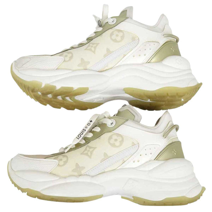 LOUIS VUITTON 
LV ロゴ レザー ラバー ファブリック 2023年製 
ラン 55 スニーカー 
モノグラム