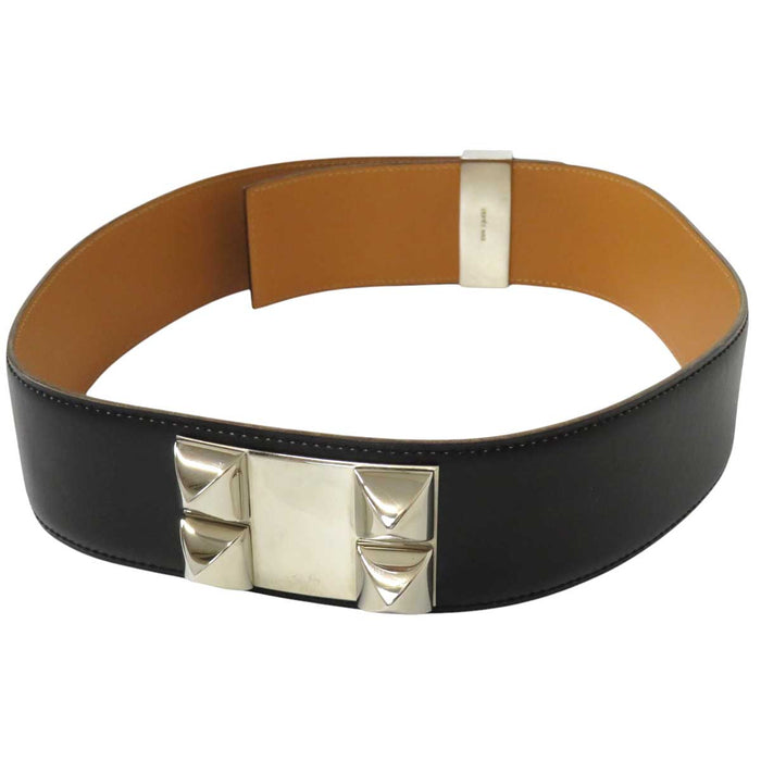 HERMES 
◯Z Engraving Silver Plated Metal 
Collier de Chien Belt