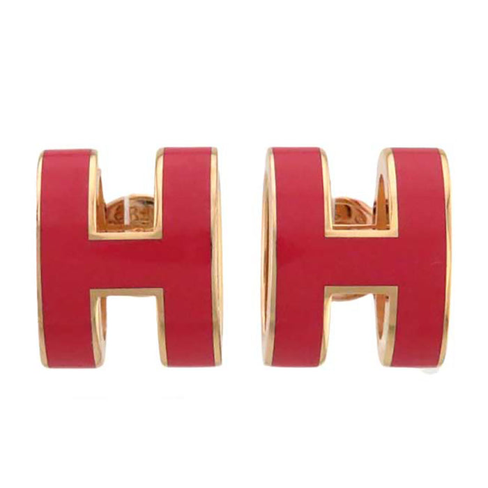 HERMES 
MINI POP H logo metallo color oro rosa 
mini pop ash orecchini a bottone