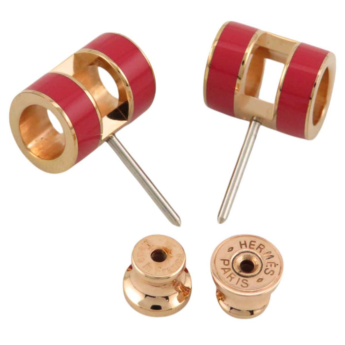 HERMES 
MINI POP H ロゴ ピンクゴールドカラーメタル 
ミニ ポップアッシュ スタッド ピアス