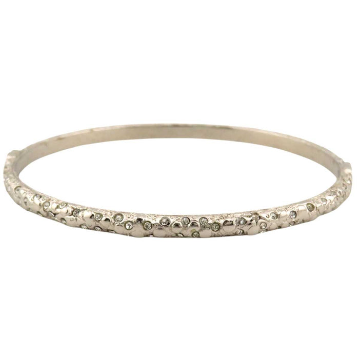 CHANEL 
A14P COCO CC Silver Color Metal 
Coco Mark Rhinestone Bangle