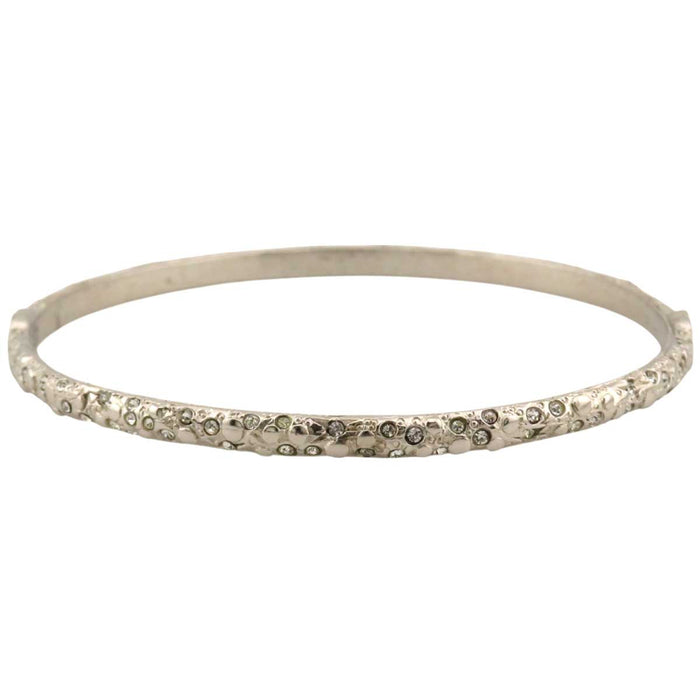 CHANEL 
A14P COCO CC Silver Color Metal 
Coco Mark Rhinestone Bangle
