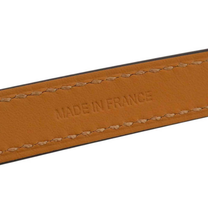 HERMES 
K刻印 25年製 ドゥブルトゥール シルバーカラーメタル 
トレンチ レザー ブレスレット