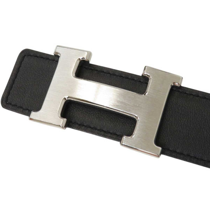 HERMES
□R Engraving Logo Silver-Plated Metal
H Buckle Reversible Leather Belt 32MM