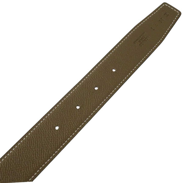 HERMES
□R Engraving Logo Silver-Plated Metal
H Buckle Reversible Leather Belt 32MM