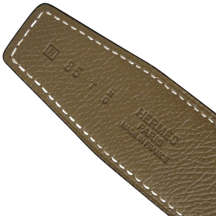 HERMES
□R Engraving Logo Silver-Plated Metal
H Buckle Reversible Leather Belt 32MM