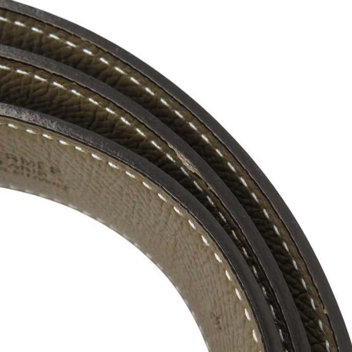 HERMES 
□R incisione logo metallo placcato argento 
fibbia H reversibile cintura in pelle 32MM