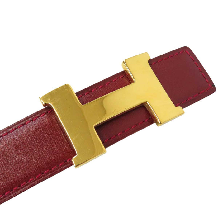 HERMES
○Z Stamp Logo H Ash Gold Color Metal
Mini Constance Buckle Reversible Belt 24MM