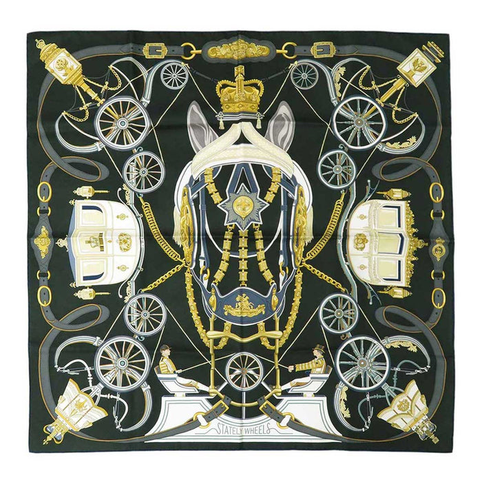 HERMES
Silk Large Square Carriage
Carré 90 Stately Wheels Scarf
Stately Wheels