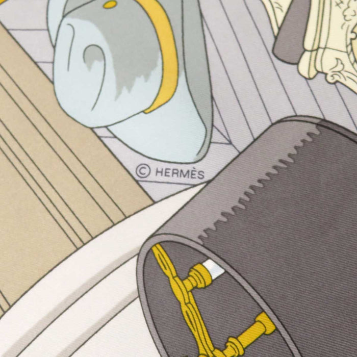 HERMES 
Soie grand format Exlibris logo cheval animal 
Carré 90 MYSTERE AU 24 Écharpe du mystère du 24ème numéro