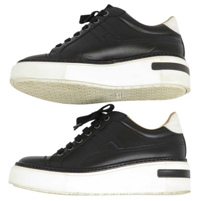 HERMES 
Hロゴ レザー 厚底 
ヴォルテージ スニーカー