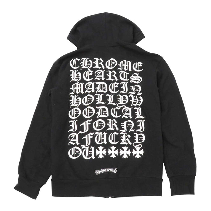 CHROME HEARTS 
SWTSHRT HD ZIP 裏地サーマル ホースシュー ロゴ スウェット 
バック 英字 プリント ジップ パーカー