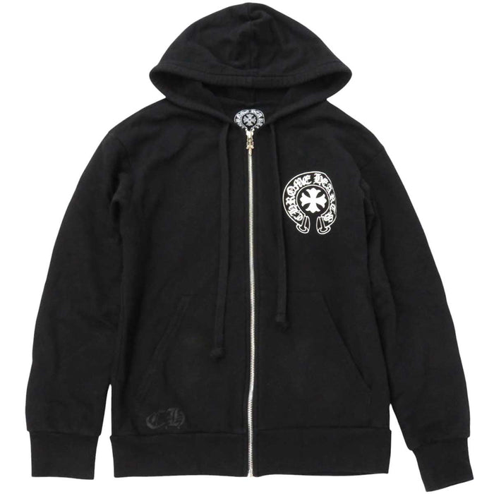 CHROME HEARTS 
SWTSHRT HD ZIP 裏地サーマル ホースシュー ロゴ スウェット 
バック 英字 プリント ジップ パーカー
