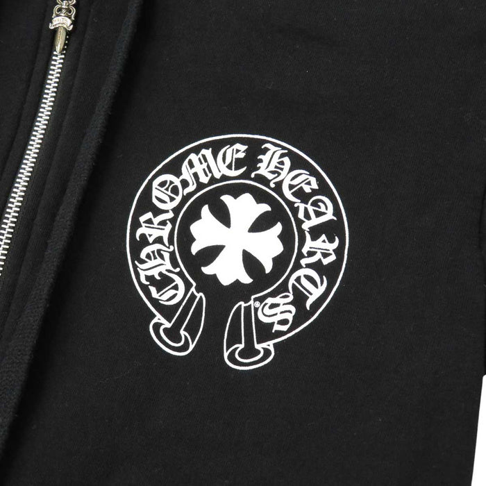 CHROME HEARTS 
SWTSHRT HD ZIP 裏地サーマル ホースシュー ロゴ スウェット 
バック 英字 プリント ジップ パーカー