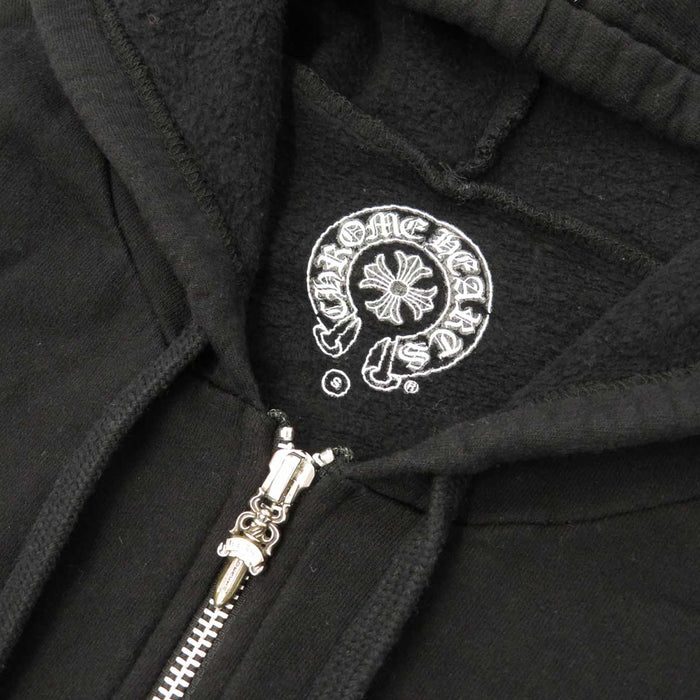 CHROME HEARTS 
SWTSHRT HD ZIP 裏地サーマル ホースシュー ロゴ スウェット 
バック 英字 プリント ジップ パーカー