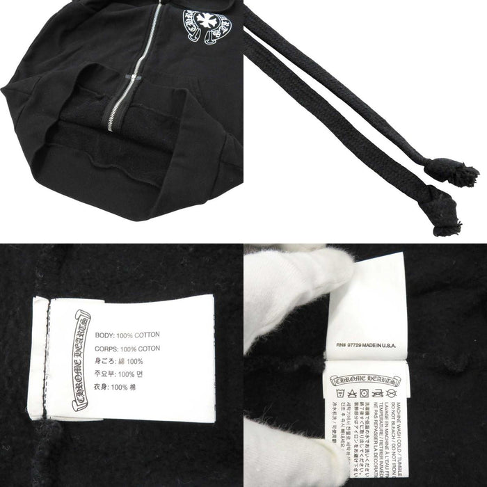 CHROME HEARTS 
SWTSHRT HD ZIP 裏地サーマル ホースシュー ロゴ スウェット 
バック 英字 プリント ジップ パーカー