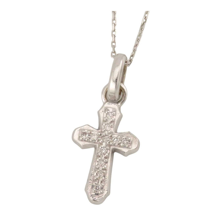 Sympathy of Soul
Pavé Diamond White Gold
Smooth Cross Pendant Square Chain Necklace