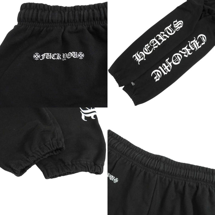 CHROME HEARTS 
スクロールラベル ロゴ コットン 裏起毛 CH クロス 
ホースシュー プリント スウェット パンツ