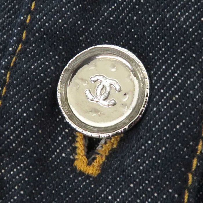 CHANEL 
COCO CC logo bottone Coco cotone manica lunga 
marchio Coco giacca di jeans a maniche lunghe