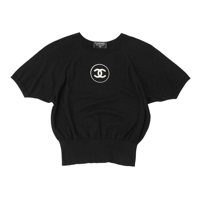 CHANEL 
Vintage COCO CC Logo 
Coco Mark Short Sleeve Knit
