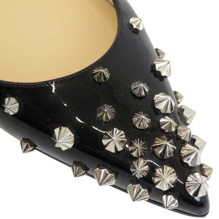 Christian Louboutin 
スタッズ スリング バック パテント 
DRAMA SLING スパイク フラット パンプス
