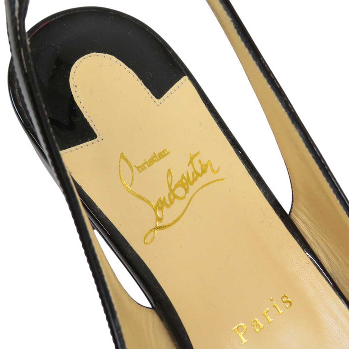 Christian Louboutin 
スタッズ スリング バック パテント 
DRAMA SLING スパイク フラット パンプス