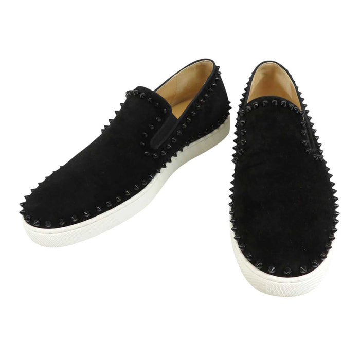 Christian Louboutin 
ピック ボート フラット スパイク 
PIK BOAT FLAT スタッズ ベロア スリッポン
