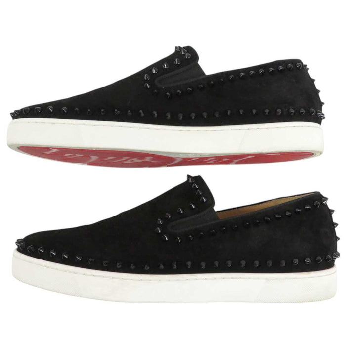 Christian Louboutin 
ピック ボート フラット スパイク 
PIK BOAT FLAT スタッズ ベロア スリッポン