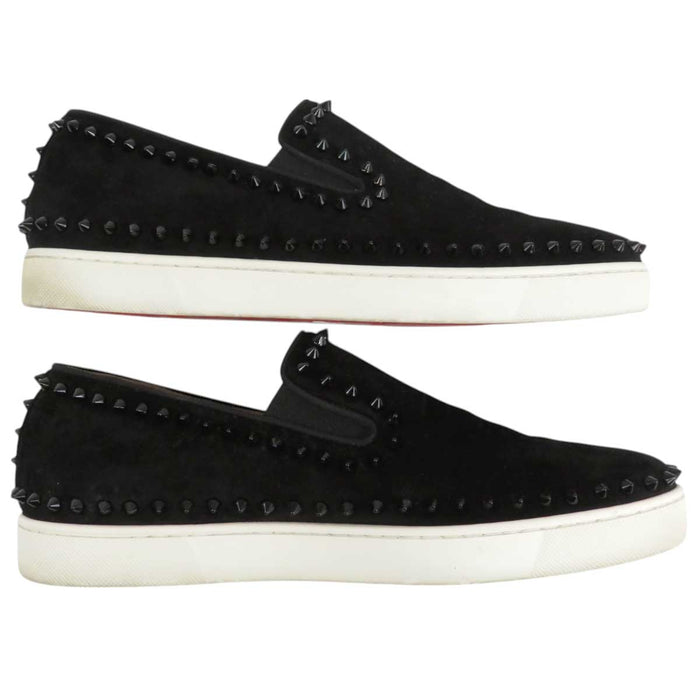 Christian Louboutin 
ピック ボート フラット スパイク 
PIK BOAT FLAT スタッズ ベロア スリッポン