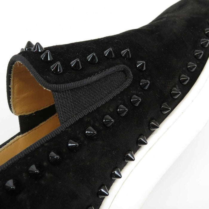 Christian Louboutin 
ピック ボート フラット スパイク 
PIK BOAT FLAT スタッズ ベロア スリッポン