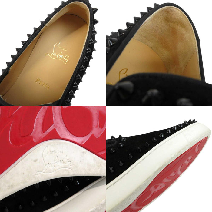 Christian Louboutin 
ピック ボート フラット スパイク 
PIK BOAT FLAT スタッズ ベロア スリッポン