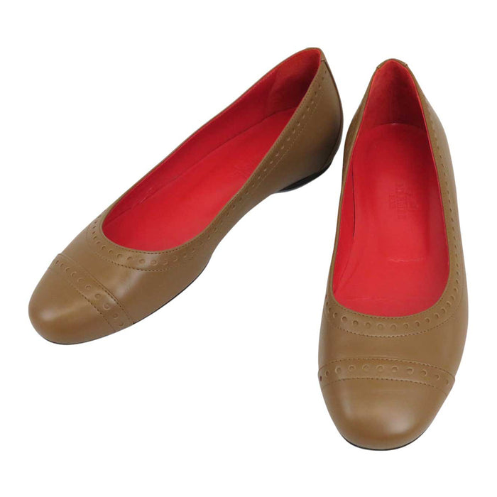 HERMES
Round Toe Leather
Flat Pumps