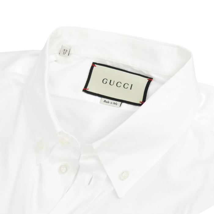 GUCCI 
logo ricamato 
camicia in cotone con ricamo GUCCIBAND