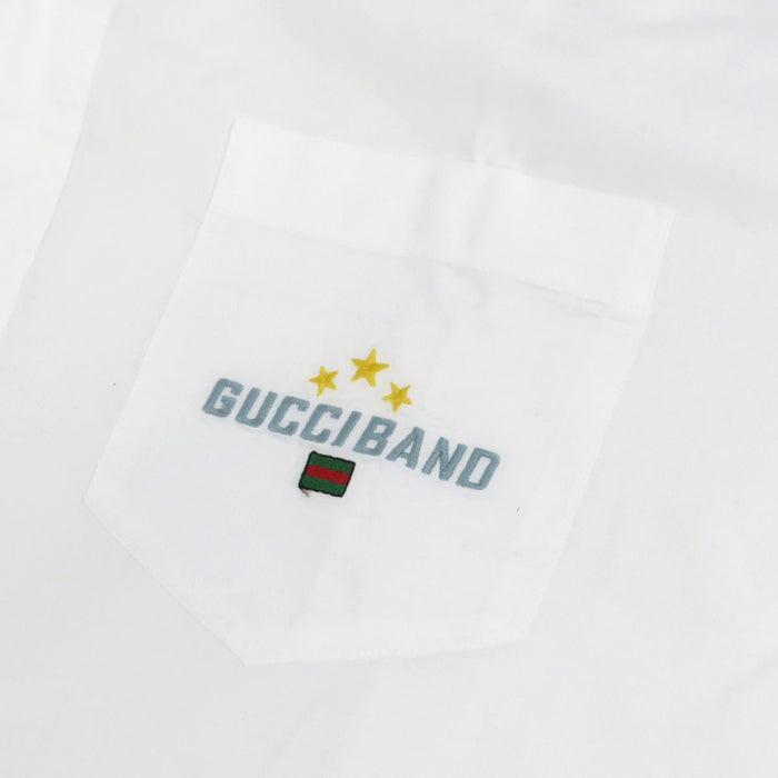 GUCCI 
logo ricamato 
camicia in cotone con ricamo GUCCIBAND