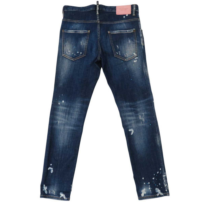 DSQUARED2 
DSQUARED2 TWINPHONY Rhinestone Paint Damage Processing 
Dark Tiffany Spots Wash Skater Jeans Pants