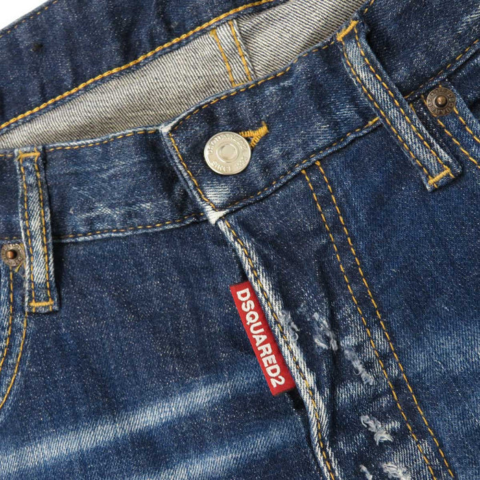 DSQUARED2 
DSQUARED2 TWINPHONY Rhinestone Paint Damage Processing 
Dark Tiffany Spots Wash Skater Jeans Pants