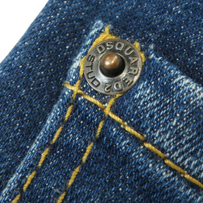 DSQUARED2 
DSQUARED2 TWINPHONY Rhinestone Paint Damage Processing 
Dark Tiffany Spots Wash Skater Jeans Pants